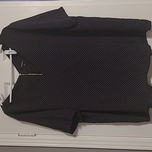 Womens Black Dress Shirt with White Dots